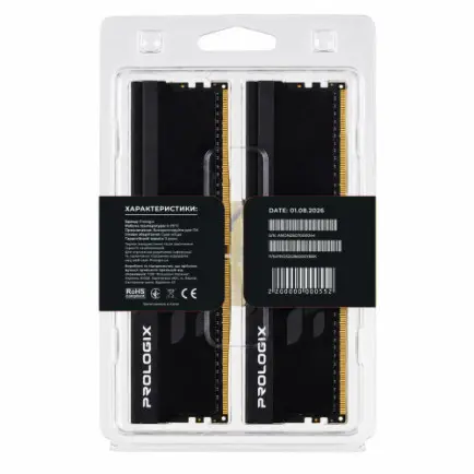 Модуль памяти DDR5 2x16GB/6000 Prologix Onyx Black (PRO32GB6000YB5K)