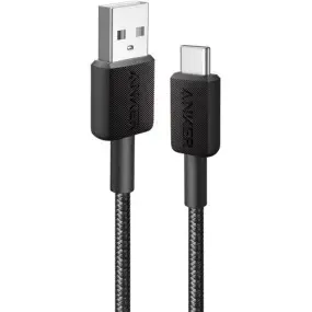 Кабель Anker 322 USB-A - USB-C 1.8 м, Black (A81H6G11)