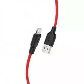 Кабель Hoco X21 Plus Silicone USB - Lightning, 1 м, Black/Red (D25607)