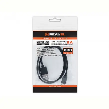Кабель REAL-EL Pro USB - micro USB V 2.0 (M/M)