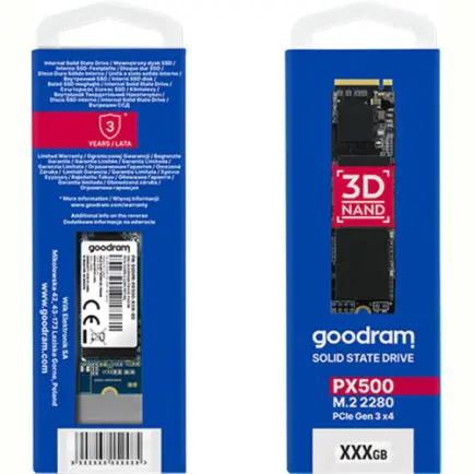Накопитель SSD 1TB Goodram PX500 M.2 2280 PCIe 3.0 x4 NVMe 3D TLC (SSDPR-PX500-01T-80-G2)