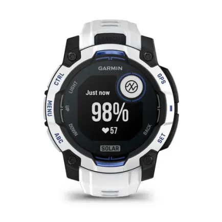 Смарт-часы Garmin Instinct 3 45mm Solar Whitestone with Whitestone/Bolt Blue Silicone Band (010-02934-03)