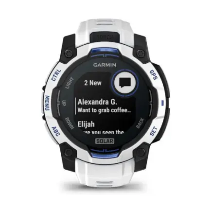 Смарт-часы Garmin Instinct 3 45mm Solar Whitestone with Whitestone/Bolt Blue Silicone Band (010-02934-03)