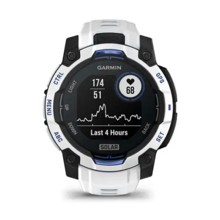 Смарт-часы Garmin Instinct 3 45mm Solar Whitestone with Whitestone/Bolt Blue Silicone Band (010-02934-03)