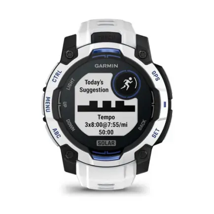 Смарт-часы Garmin Instinct 3 45mm Solar Whitestone with Whitestone/Bolt Blue Silicone Band (010-02934-03)