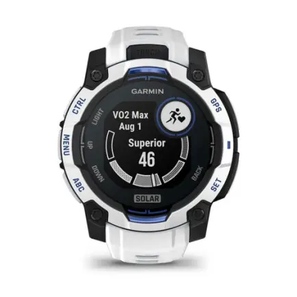 Смарт-часы Garmin Instinct 3 45mm Solar Whitestone with Whitestone/Bolt Blue Silicone Band (010-02934-03)