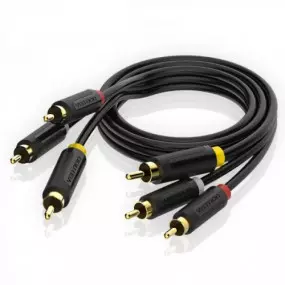 Кабель Vention 3xRCA - 3xRCA, 1 м, M/M, черный (BCABF)