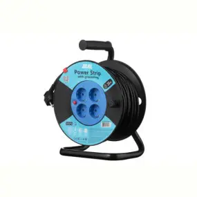Сетевой удлинитель на катушке 2E 4XSchuko, ІР20, 3G*1.5мм, 20м, black (2E-CR4315IP20M20)