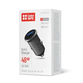 Автомобильное зарядное устройство ColorWay 2USB (Type-C PD30W + USB QC3.0 18W)