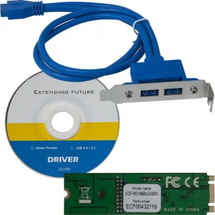 Плата розширення Frime (ECF-M2.M&Bto2USB3)