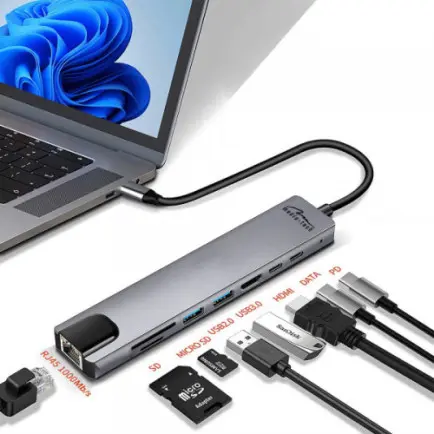 USB-хаб Media-Tech USB Type-C 8-в-1 (MT5046)