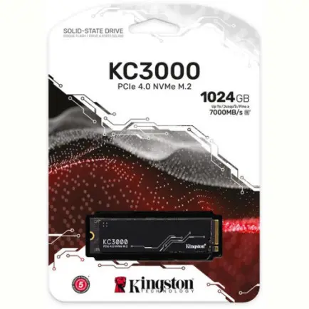 Накопитель SSD 1TB Kingston KC3000 M.2 2280 PCIe 4.0 x4 NVMe 3D TLC (SKC3000S/1024G)