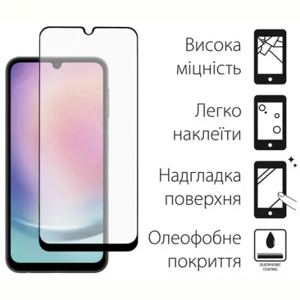 Защитное стекло Dengos для Samsung Galaxy A24 5G SM-A246 Black Full Glue (TGFG-271)