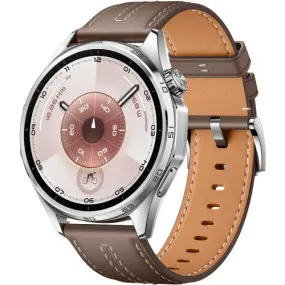 Смарт-часы Huawei Watch GT 6 46mm Steel with Brown Composite Leather Strap (55020FTW)