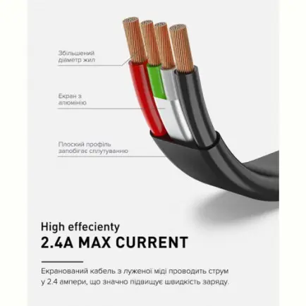 Кабель Luxe Cube Flat USB-microUSB, 1м, черный (2231252966013)