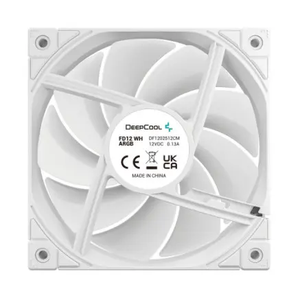 Вентилятор DeepCool FD12 ARGB WH, 120x120x25мм, 4pin, белый