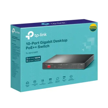Коммутатор TP-Link TL-SG1210PP (2xGE PoE++, 6хGE POE+, 1xSFP, 1xCombo GE/SFP, max POE 123W)