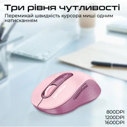 Мышь беспроводная Promate Ken Pink