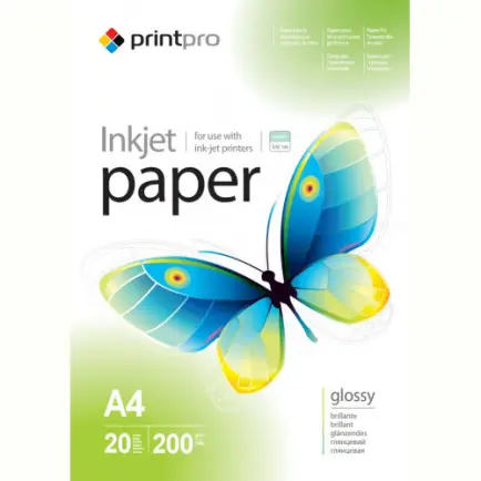 Фотопапір PrintPro глянсовий 200г/м2 A4 20л (PGE200020A4)