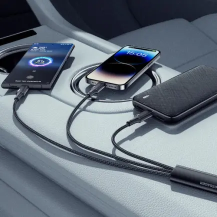 Кабель Essager Simple 3 in 1 USB - MicroUSB+USB Type-C+Lightning (M/M)