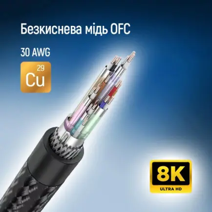 Кабель ColorWay DisplayPort-DisplayPort V1.4 8K 3м, Black (CW-CBDP094-BK)