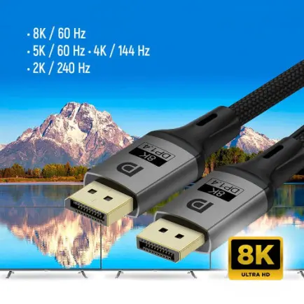 Кабель ColorWay DisplayPort-DisplayPort V1.4 8K 3м, Black (CW-CBDP094-BK)