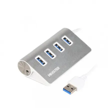 Концентратор USB 3.0 Maxxter 4хUSB3.0 Silver (HU3A-4P-01)