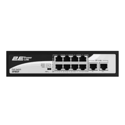 Коммутатор 2E PowerLink SP802F (8xFE PoE, 2xFE Uplink, PoE Max 96W, неуправляемый)