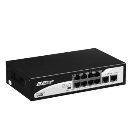 Коммутатор 2E PowerLink SP802F (8xFE PoE, 2xFE Uplink, PoE Max 96W, неуправляемый)