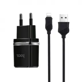 Сетевое зарядное устройство Hoco C12 Smart 2.4A 2USB Black (S23146)