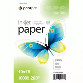 Фотопапір PrintPro глянсовий 200г/м2 10x15см 1000арк. (PGE20010004R)
