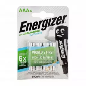 Акумулятори Energizer Recharge Extreme AAA/HR03 LSD Ni-MH 800 mAh BL 4шт