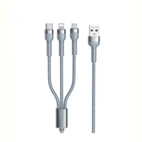 Кабель Remax Jany Series 3в1 USB to Type-C/Lightning/Micro-USB Silver (RC-124TH)