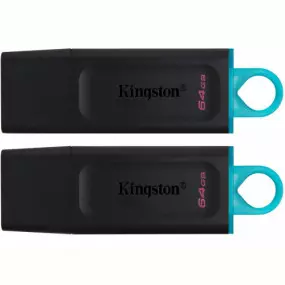 Флеш-накопичувач USB3.2 64GB Kingston DataTraveler Exodia Black/Blue 2 Pieces (DTX/64GB-2P)