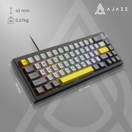 Клавіатура Ajazz AK650 Moon Yellow Switch Black USB-C (AK650-MY-GWY)