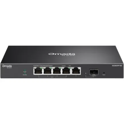 Коммутатор TP-Link Omada ES206XPP-M2 (4x2.5GE PoE++, 1x2.5GE, 1xSFP+, max POE 120W, smart, Omada)