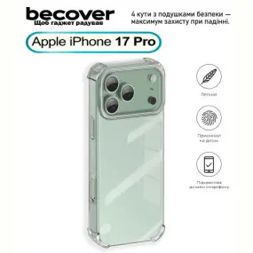 Чохол-накладка BeCover Anti-Shock для Apple iPhone 17 Pro Clear (713797)