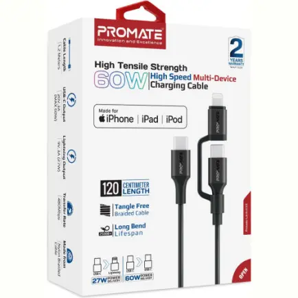 Кабель Promate USB Type-C - USB Type-C Lightning (M/M)