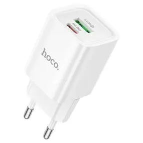 Сетевое зарядное устройство Hoco C149A 1USB-C/1USB PD/QC 30W White (6942007630337)