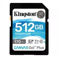 Карта пам`ятi SDXC 512GB UHS-I/U3 Class 10 Kingston Canvas Go! Plus R170/W90MB/s..
