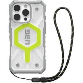 Чохол-накладка+ремінець Urban Armor Gear Pathfinder Clear Magsafe для Apple iPhone 16 Pro Active Neon Lanyard (1144641BV01)