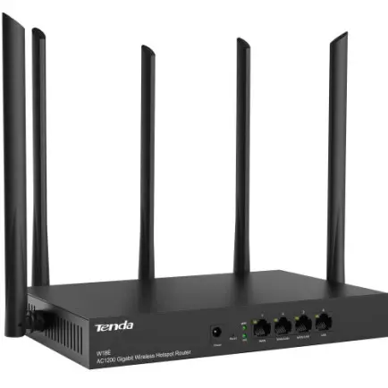 Беспроводной маршрутизатор Tenda W18e (WiFi5, AC1200, 3xGE WAN/LAN, 1xGE LAN, Multi-WAN, Dual WAN, антенны: 4)