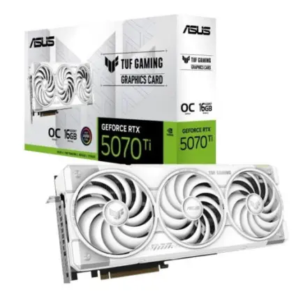 Видеокарта GF RTX 5070 Ti 16GB GDDR7 TUF Gaming OC White Asus (TUF-RTX5070TI-O16G-WHITE-GAMING)