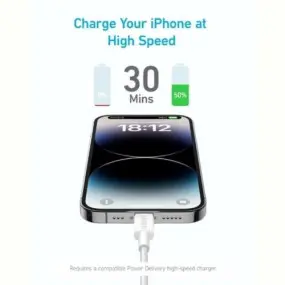 Кабель Anker 322 USB-C - Lightning, 1.8 м, White (A81B6H21)