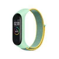 Ремешок BeCover Nylon Style для Xiaomi Mi Smart Band 5/Mi Smart Band 6 Green/Yel..