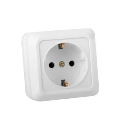 Розетка ELM Simply OD-10E з заземленням Біла (41-0006)