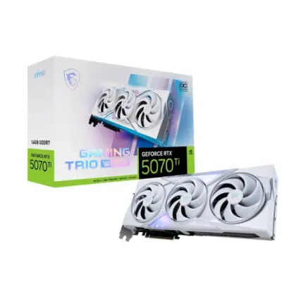 Видеокарта GF RTX 5070 Ti 16GB GDDR7 Gaming Trio OC White MSI (GeForce RTX 5070 Ti 16G GAMING TRIO OC WHITE)