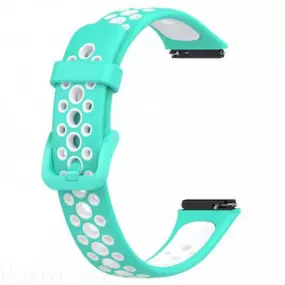 Ремешок BeCover Vents Style для Huawei Band 7/Honor Band 7 Turquoise-White (709444)