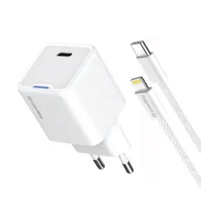 Мережевий зарядний пристрій ColorWay GaN Mini 20W PD Port PPS USB-C White (CW-CHS059PD-WT)