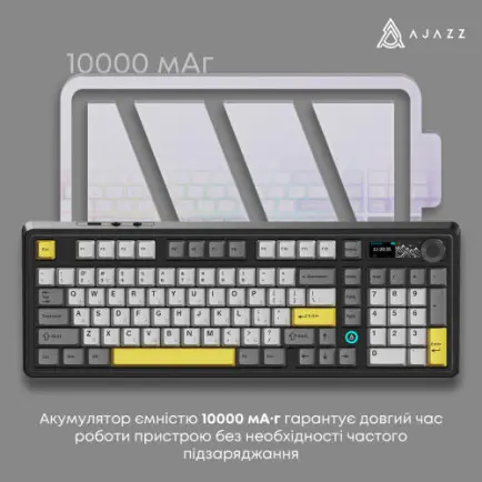 Клавиатура беспроводная Ajazz AK980 V2 Maillard Switch Black (AK980-V2-M-BGY)